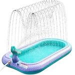 65" Sprinkler & Splash Pad for Kids, Large Outdoor Sprinklers Play Mat Summer Water Play Toys Pool Inflatable Mermaid Sprinkler Pad for Toddlers Babies Over 3 Years Boys Girls