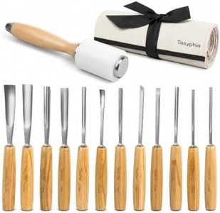 12 PCS Wood Carving Tools Set with Razor Sharp 60CRV Steel Chisels & Gouges