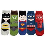 FEIFEI'S BOW 5 Pairs Toddlers Boys Kids Superheros Spiderman Batman Costume cotton Infant Ankle Socks 1-5 Years