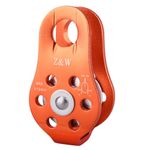 Azarxis 20kN Fixed Single Sheave Pulley Block Heavy Duty Hanging Rope Lifting Crane Swivel Hook Wire Towing Wheel Anti-Rust Durable Prevent Rope from Knotting (Orange)