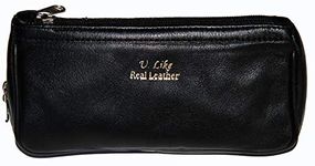 Real Genuine Leather Combination Case/Pouch for Storing Pipe & Tobacco Accessories in Black