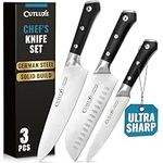 Cutluxe Chef Knife Set, 3 PCS Professional Chef's Knife Set – Razor Sharp German Steel, Full Tang, Ergonomic Handles - Artisan Series