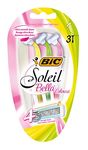 BIC Soleil Bella Colours 4-Blade Lady Razors - Pack of 3 - Spring Mounted Blades with Pivoting Head for Ultra Smooth Shave