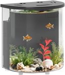 PawHut Fish Tank, 3L Nano Aquarium Starter Kit with Filter System, LED Light, Small Fish Tank for Betta, Goldfish, Shrimp, Black