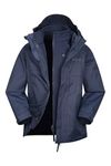 Mountain Warehouse Bracken Extreme Kids 3 in 1 Jackets - Waterproof Boys & Girls Rain Jacket, Breathable, Taped Seams, Mesh Lined Kids Coat - For Travelling Navy Teen Size 13 Years