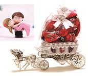 Skylofts Beautiful Horse Decoration Piece with 10pcs Assorted Chocolates & Couple Hug Miniature Showpiece Gift for Girlfriend Boyfriend