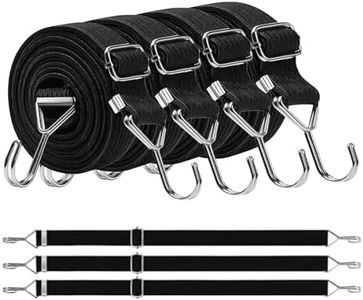 Bungee Cords with Hooks, 4 Pack Premium Elastic Luggage Bungee Straps, Adjustable Elastic Bungee Straps with Hooks for Bicycles Camping Tent Luggage Fixings(Black, 1M)