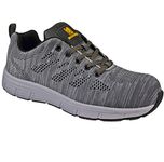 New Mens Ultra Lightweight Steel Toe Cap Safety Work Trainers Shoes Ladies Boots (9 UK) Grey