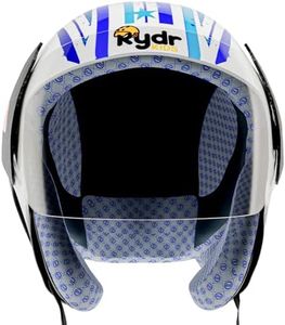 RydrKids - URA Star S-Leo-Blue Motorcycle Helmet with Visor Shield, Size XS (Ages Upto 8 Years Blue) | Lightweight, Adjustable Safety Helmet for Boys