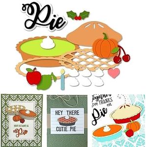 Thanksgiving Pie Cream Fruit Pumpkin Mistletoe Metal Cutting Dies DIY Scrapbooking Stencil Embossing Template Cardmaking Greetings Card Celebrate Craft Art Decoration