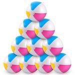 10pcs 15in Inflatable Beach Balls Bulk, Beach Balls Beach Party Favor Toys (4 Colored)