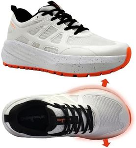Men's Orthopedic Wide Breathable Trail Sneakers: Comfortable Plantar Fasciitis Heel Spur Arch Support Orthotic Trekking Shoes, Outdoor Athletic Working Wear Waterproof Walking Shoes White Size 9.5