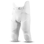 WEARCOG Deluxe Youth Integrated Football Pants | 7 Padded Practice Football Pants with Built-in Pads, White, XX-Large