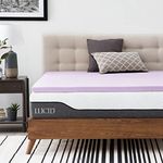 LUCID 2 Inch Lavender Infused Memory Foam Mattress Topper - Ventilated Design - Twin Size