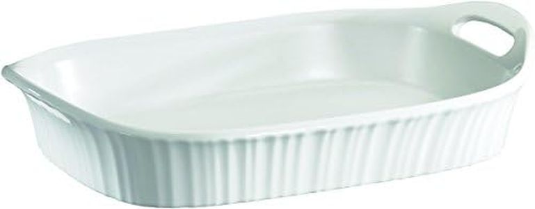 Corningware 1105936 French White 3qt/2.85L Oblong Ceramic Casserole Bakeware Dish