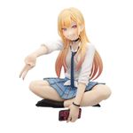 Anime My Dress Up Darling Figure Kitagawa Marin Figurine Manga Character Kitagawa Marin Statue 12cm PVC School Uniform Style Sitting Model Desktop Decoration Collectible for Fans