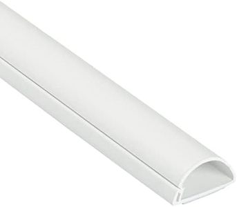 D-Line White Cable Raceway On-Wall Cord Cover | 39 Inch Medium Paintable Channel to Hide and Conceal Cords, Cables, or Wires | Cable Management | 1.18" (W) x 0.59" (H)