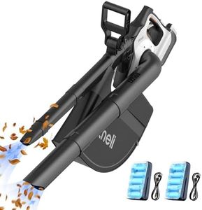 Litheli Battery Leaf Blower & Leaf Vacuum Cleaner 2-in-1 Brushless Motor, 78 m/s, 679 m³/h, 45 L Collection Bag, 3 Levels & Turbo Mode, Includes 2 x 4.0Ah Batteries