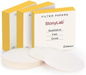 stonylab Qualitative Filter Paper, 3-Box 94 mm Diameter Fast Speed Cellulose Filter Paper with 25 Micron Particle Retention Filtration Speed, Set of 3 x 100 Pcs