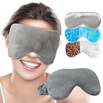 Atsuwell Eye Compress Moist Heat and Cold Therapy Sleep Eye Mask for Dry Eyes, Stye, Puffy, Migraine, Fatigue Relief, Multipurpose Eye Pillow Microwavable with Bonus Gel Pad and Silky Insert