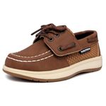 Nautica Kid's Spinnaker Youth Boat Shoe Casual Loafer 2 Eye Lace (Little Kid/Big Kid), Cognac-beni, 8 US Toddler