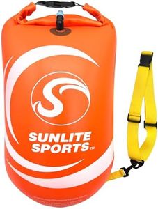 Sunlite Sports 2-in-1 Swim Buoy and Dry Bag with Storage Compartment, Highly Visible Waterproof Safety Marine Float Training for Open Water Swimming, for Swimmers, Triatheletes, Flotation Device