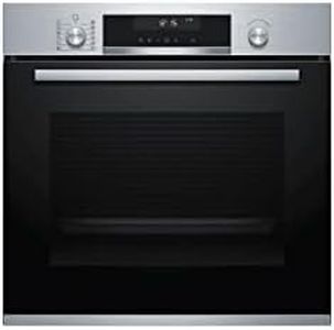 Bosch HBG5780S6 Serie 6 Smarter Einbau-Backofen, 60 x 60 cm, Pyrolyse Selbstreinigung, AutoPilot 30 30 Automatikprogramme, 3D Heißluft Backen auf 3 Ebenen, LCD-Display, Schnellaufheizung, SoftClose
