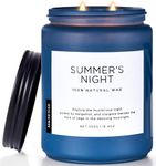 M&SENSE Summer's Night Candle, Large 2 Wick Soy Candle, 19.4oz Up to 110 Hours Burn time, Natural Scented Candle for Home, Manly Candles in Glass Jar for Bedroom