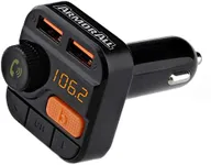 Xtreme Digital Lifestyle Accessories Armor All Wireless Bluetooth FM Transmitter with Dual Port USB Charging, Voice Controls, Bass Boost, Hands-Free Calling and Music Streaming,Block,AHF9-1010-BLK