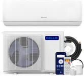 DELLA Motto Series Mini Split AC 12000 BTU Works with Alexa and Wifi, 17 SEER2 Cools Up to 550 Sq.Ft,208-230V, Air Conditioner & Heater with 1 Ton Pre-Charged Heat Pump (R32 Refrigerant)