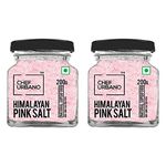 Chef Urbano Himalayan Pink Salt 200g Pack of 2 | Pure & Natural | Mineral Rich Salt | Low Sodium | Packed with 84 Minerals | Glass Bottle