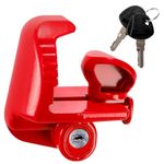 Nicunom Trailer Hitch Lock, Universal Lock Trailer Heavy Duty Coupler Locks with Keys, Red Trailer Tongue Lock for Vehicle Tow Boat RV Truck, Fits 1-7/8", 2" & 2-5/16" Couplers