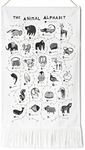 Wee Gallery Animal Alphabet Tapestry - Organic Cotton Fabric Wall Art Decor for Baby, Kids, Nursery, Playroom, Educational