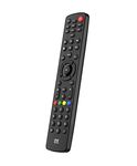 One For All Contour 8 Universal Remote Control – Operates 8 devices (TV Freeview Blu-ray Media streamer IR Game and Audio) - Learning feature - Works with all brands - Black – URC1280