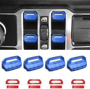 Fits for Jeep JL 4 PCS Upgrade Window Switch Button Cover Compatible with Jeep Wrangler JL JLU 2025 2024 2023 2022 2021 2020 2019 2018 & Gladiator JT 2020-2025 Interior Accessories(Dark Blue)