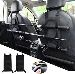 WITHFAB Fishing Rod Holders for Car, Fishing VRC Vehicle Rod Carrie, Adjustable Polyester Strap Fishing Pole Storage Rack for SUV, Wagons, Van, Easy Install Fishing Car Rod Carrier for Car