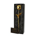 Mikamax – 24k Gold Rose – Golden Rose – Real Rose Dipped into Gold - Certificate of Authenticity – Dimensions Gold Rose 7-8 inches - Luxurious Box size: 32 x 5 x 11 cm