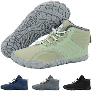 Hike Footwear Caspar Pro - Non-Slip & Waterproof Winter Barefoot Shoes Walking, Hiking Boots for Women Men (Unisex) (Green, US Footwear Size System, Adult, Women, Numeric Range, Wide, 8, 8.5)