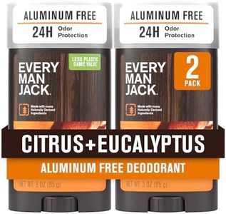 Every Man Jack Citrus + Eucalyptus Men’s Deodorant - Stay Fresh with Aluminum Free Deodorant For all Skin Types - Odor Crushing, Long Lasting, with Naturally Derived Ingredients - 3oz (2 Pack)
