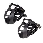 GORIX Bike Flat Pedals Toe Clip Set with Strap Road Mountain MTB Spin Bike Bicycle (GX-TOE829)