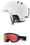 Giro Surface Combo Pack Ski Helmet - Snowboarding Helmet with Matching Goggles Matte White/Black Wordmark L (59-62.5cm)