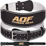 AQF Weight Lifting Belt for Men Gym Fitness, 4" Padded Lumbar Back Support, 7mm Thick Leather Training Belt with 11 Adjustable Holes, Ideal for Powerlifting, Bodybuilding