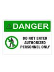 999Store office supplies sunboard Danger Authorized Personnel only sticker signage Sign Board Green 30X22Cm