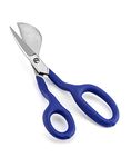 QWORK Duckbill Shears, 7 in Duckbill Applique Blade Scissors, for Carpet Pile, Carpet Punch - Blue