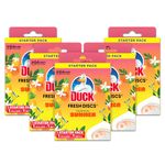 Duck Fresh Discs Toilet Cleaner Starter Kit, Fights Stains & Limescale, Tropical Summer Fragrance, Pack of 5 Starter Kits (Each Kit contains 1 x Holder + 1 x Refill Tube)