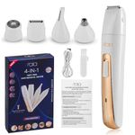 RAIA 4-in-1 Face & Full Body Hair Trimmer for Women | Precision Grooming with 4 Interchangeable Heads | Safe & Painless Hair Removal for Face, Eyebrows, Upper Lips, Nose, Underarms, Bikini Line & Full Body | Rechargeable & Travel-Friendly groomer for all body parts