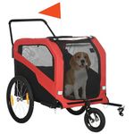 Aosom 2-in-1 Dog Bike Trailer Pet Stroller Carrier for Large Dogs with Hitch, Quick-Release Wheels, Foot Support, Pet Bicycle Cart Wagon Cargo for Travel, Red