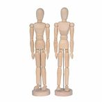 Alikeke 2 Pack 12 Inches Tall Wooden Mannequin Artist Manikin with Stand - Great for Drawing or Desktop Decor Ë†Men and Women/Dad and Mom â€°