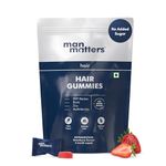 Man Matters Biotin Hair Gummies | 90 Day Pack | Biotin, DHT Blockers, Vitamin A, C, E, Fibre & Zinc | For Stronger and Healthier Hair | Strawberry Flavour | 100% Vegan & Gut Friendly
