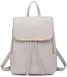 Miss Lulu Backpack Womens with Long Purse Fashion Backpacks Beige Backpack Ladies PU Leather Waterproof Daypack Medium School Work Travel